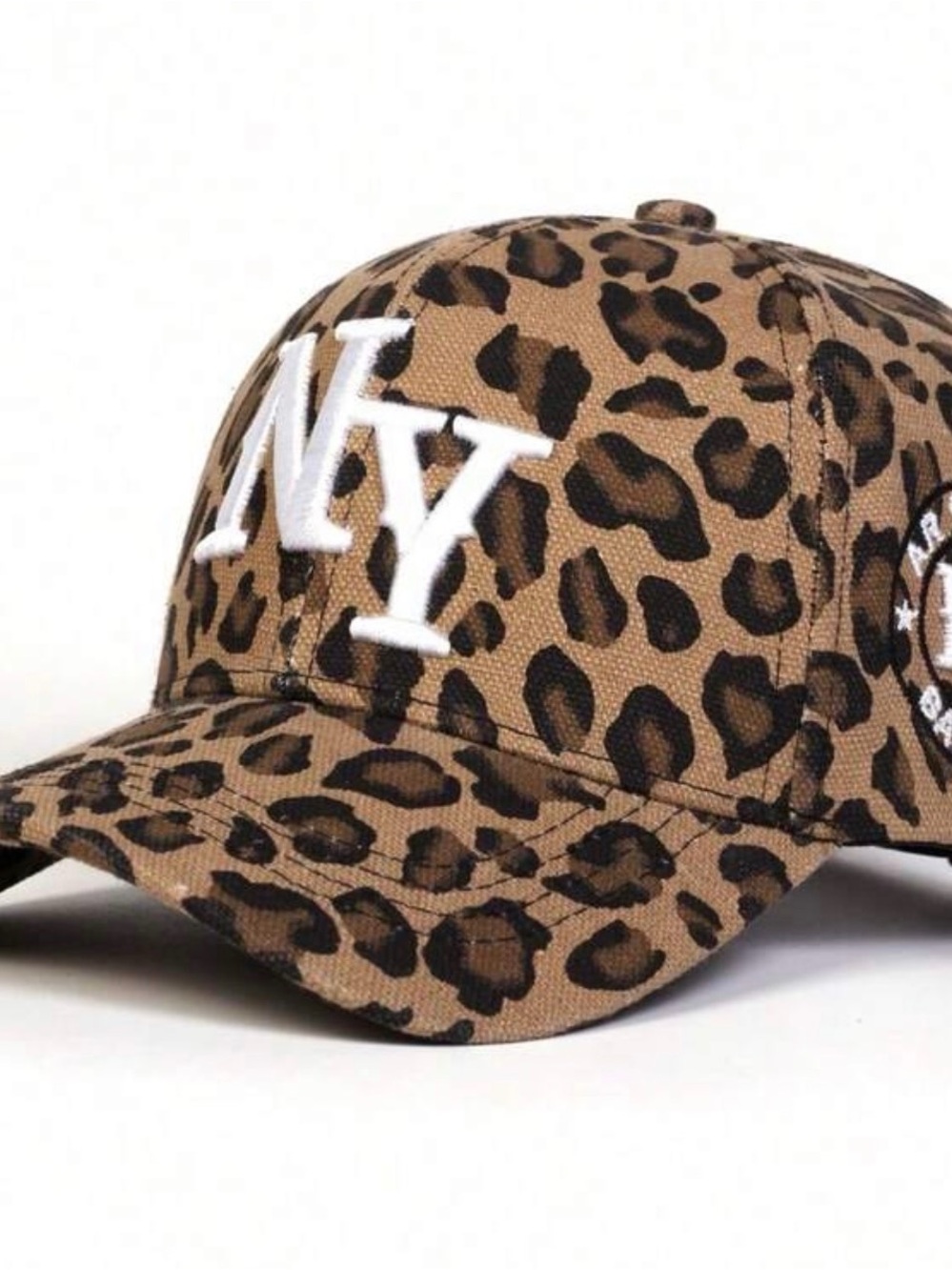 Leopard Print Kids Baseball Cap with NY Embroidery